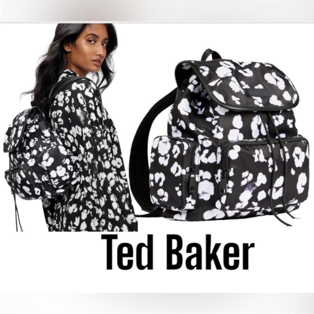 Ted Baker SHEFA Backpack Nocturnal Animal Rucksack Black Travel Work Gym Bag